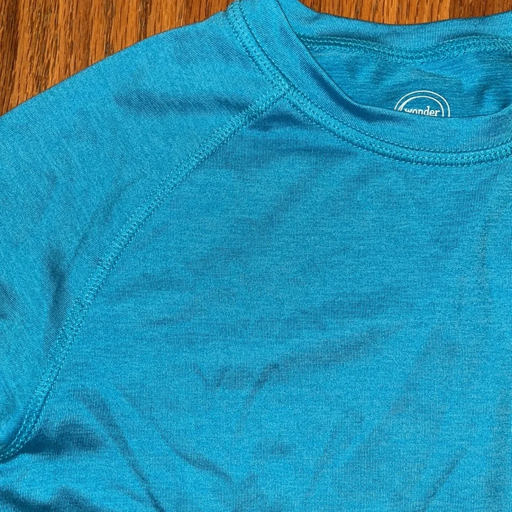 Turquoise Mottled Rash Guard Swim Shirt